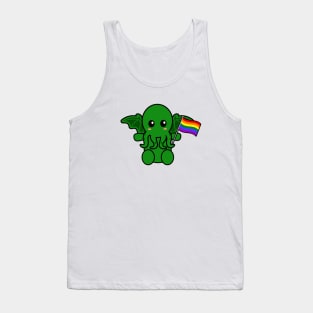 Cthulhu with an LGBTQ flag Tank Top